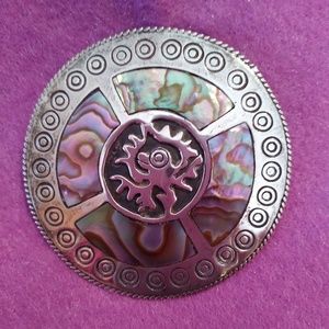 Vintage Handmade Sterling & Abalone Pin/Brooch